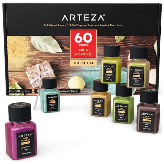 Arteza&#xAE; 60 Color Mica Powder Set